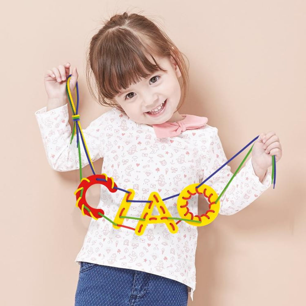 Joc Montessori Quercetti Lacing ABC 123 3-7 Ani - imagine 4