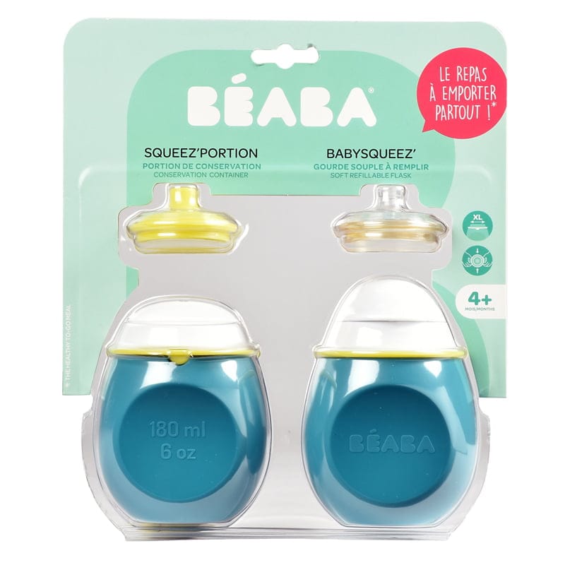 Set BabySqueez 2 in 1 si Recipient Squeez - Albastru