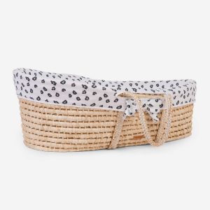 Cos bebe Childhome Moise din coji de porumb cu saltea Husa Jerse Leopard