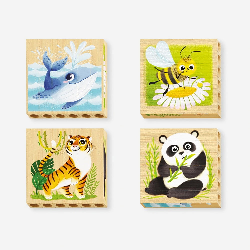Four Puzzle Animale Salbatice Bio +2 Ani - imagine 2