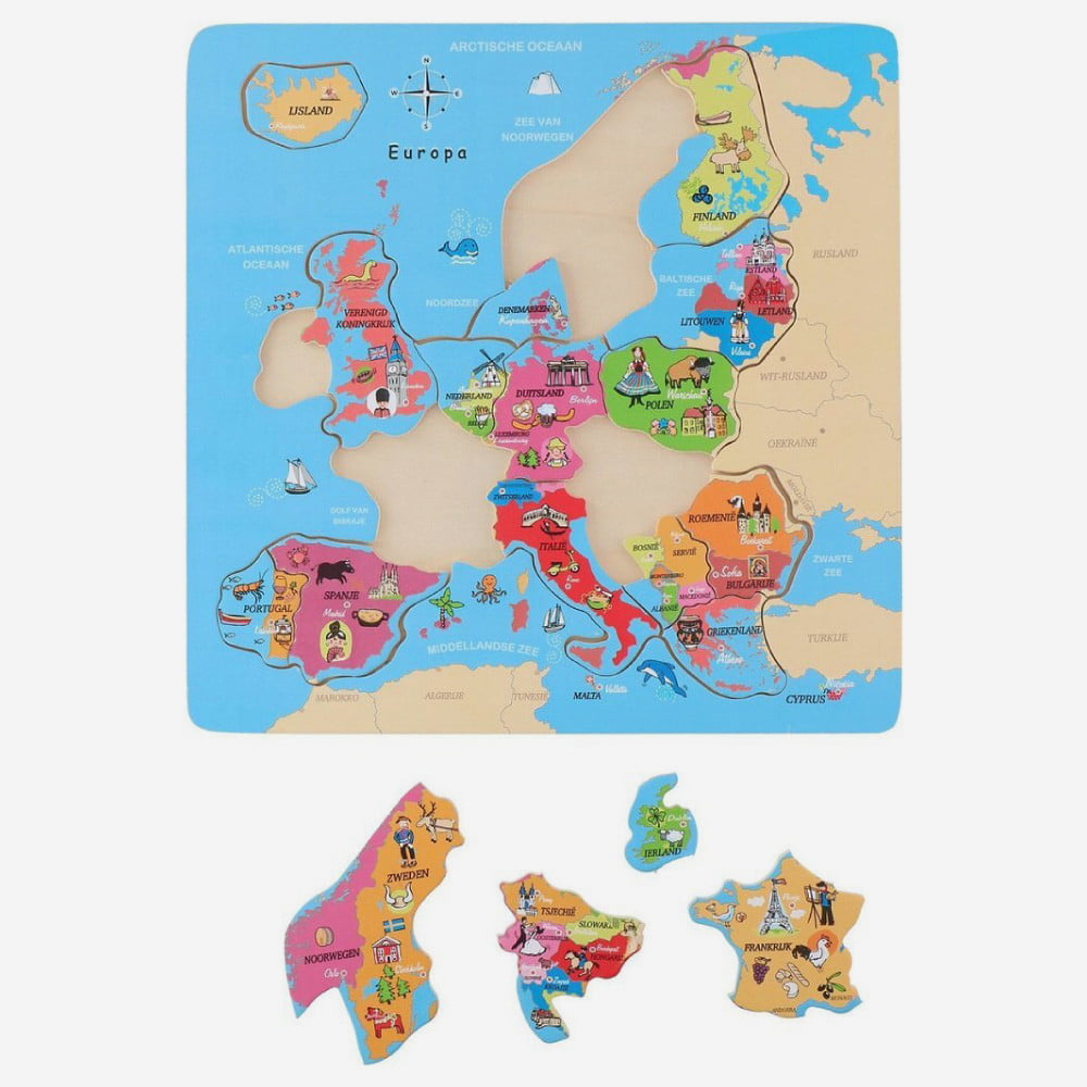 Puzzle din lemn Europa Marionette 19 Piese +3 Ani - imagine 2