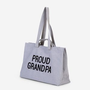 Geanta Childhome Proud Grandpa Grey
