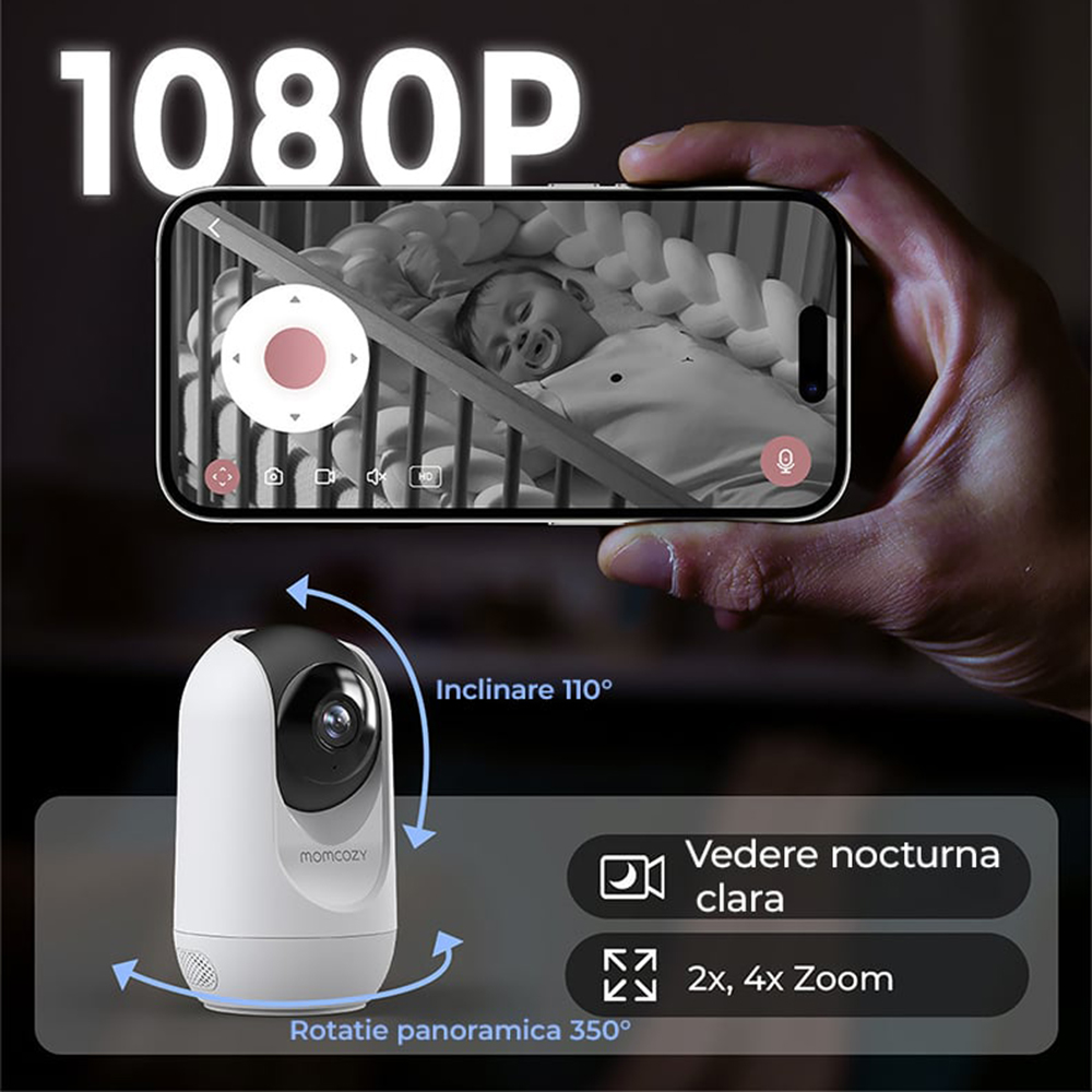 Video Monitor Smart WiFi Momcozy BM04 - imagine 4