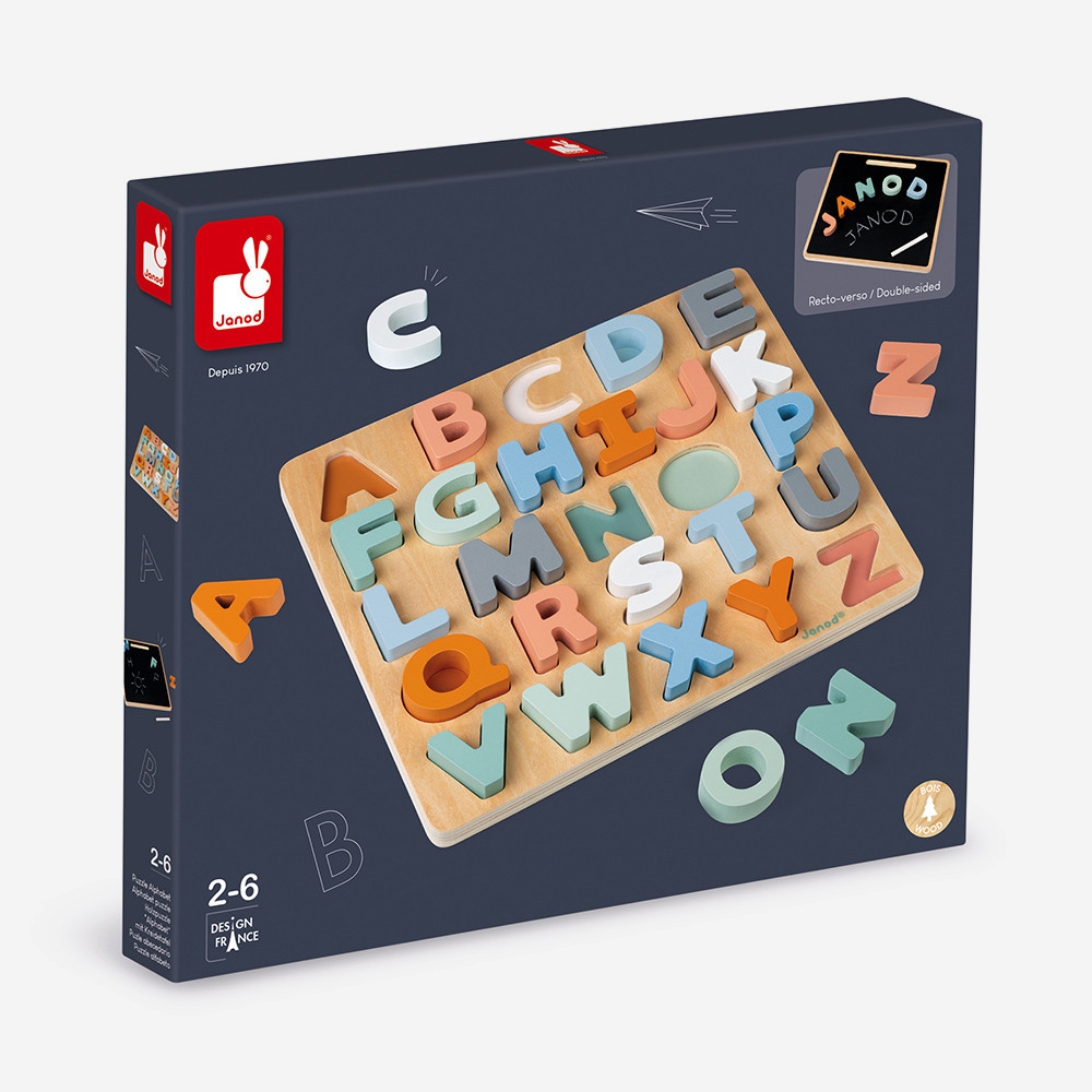 Puzzle Alfabetic Din Lemn Janod Sweet Cocoon
